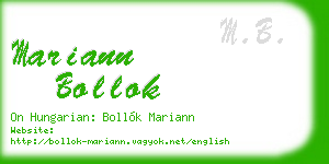 mariann bollok business card